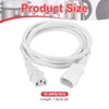 MECCANIXITY 6ft 18 AWG White 18/3 Universal Power Cord C14