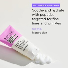 Acure Radically Rejuvenating Whipped Night Cream - Anti Aging Peptide Night Face Cream for Women & Men, Hydrating & Renewing Moisturizer for Fine Lines and Dark Spots with Vitamin C - 1.7 fl oz