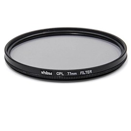 vhbw Universal Polarising Filter for Camera Lenses with 77 mm Filter Thread - Circular Polarising Filter (CPL), Black
