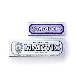 Marvis Value Set of Whitening Mint Toothpaste & Jasmine Mint Toothpaste, Refreshing Mint Flavor, Jasmine Mint Flavor with Fragrant Notes, Oral Care, Made in Italy