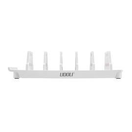 UDOLI Multi-functional Storage Stand for Smartphones and Tablets, Stand Smartphone Stand, 6 Stands, Desktop Cell Phone Tablet Storage Bracket, White