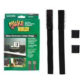 QuakeHold! 4173 Home Electronic Safety Strap, Black 11 Inch