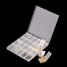 20-Compartment Divided Storage Case for Nail Art Parts, Stones, Beads, etc.