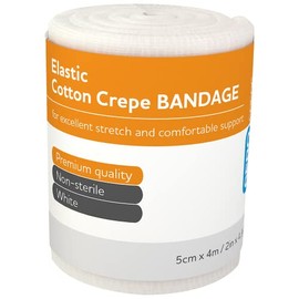 Aero Healthcare AeroCrepe Elastic Cotton Crepe Bandages 5cm x 4m, 12 count, Pack of 12