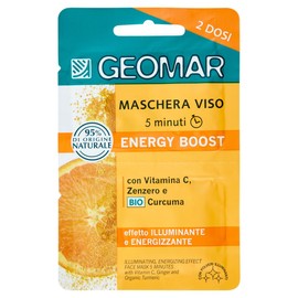 GEOMAR | Gesichtsmaske Energy Boost, Strahlende und belebende Wirkung, 5 Minuten, 95% Natürlichen Ursprungs, Dermatologisch getestet, Made in Italy, 7,5 ml x 2