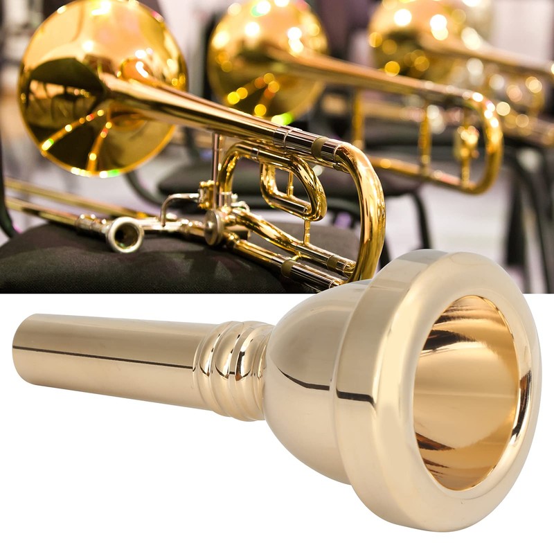 Nunafey Tenor Horn Mouthpiece 1/2" Horn Mouthpiece for Trombone Golden