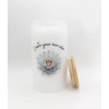 Mugzan Create Your Own Calm Frosted Glass Can W/ Bamboo