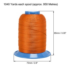 uxcell Bonded Polyester Sewing Threads 870 Yards 300D/0.38mm Extra Strong Upholstery Thread for Manual and Machine Sews (Orange)