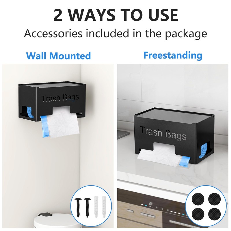 Large Trash Bag Holder Dispenser, Metal Garbage Bag Dispenser Roll