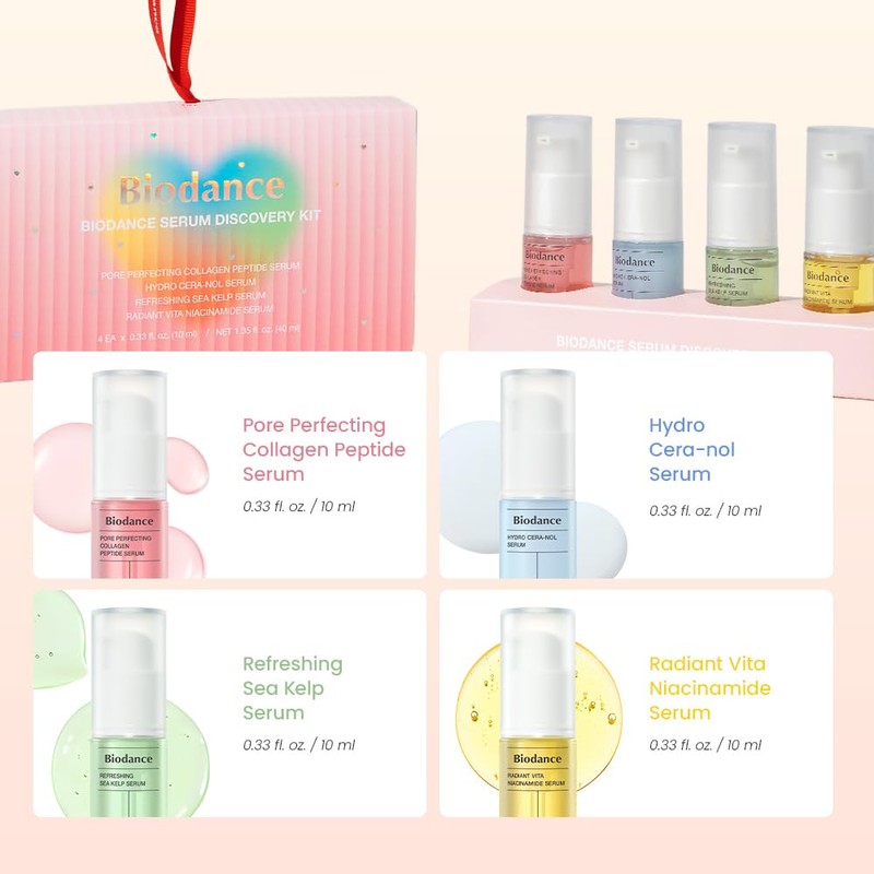 BIODANCE Serum Discovery Set: 4 Mini Serums Set, Holiday Christmas