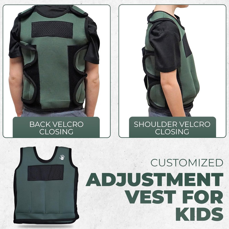 Weighted Vest for Kids - Adjustable Compression Vest, Medium (Ages