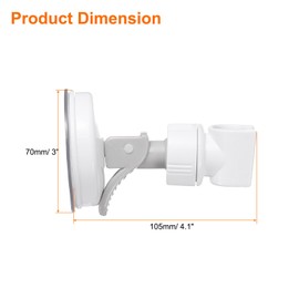 uxcell Shower Head Holder, Suction Cup Shower Head Holder, Handheld Removable Showerhead and Wall Mounted Suction Bracket (Grey/White)