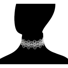 LINKY 10pcs White Lace Choker Necklace Women Jewelry Set (White)