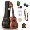 Everjoys Mahogany Soprano Ukulele Starter Kit - Professional 21 inch