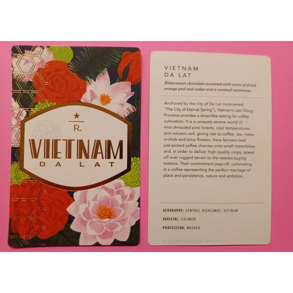 STARBUCKS TASTER CARD 2022" VIETNAM " NEW GREAT PRICEA BEAUTY