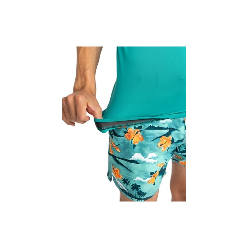 BILLABONG Mens Contrast Allover Rash Guard Set, Blue, M EU