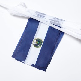 WXTWK Salvador Salvadorans Flags El Salvador Small Mini Pennant String Banner Flag Festival Decorations(50 Feet 38 Flags)