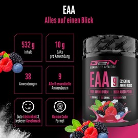 Gen German Elite Nutrition EAA Powder - 532 g - 9 Essential Amino Acids