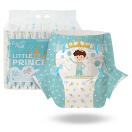 CutiePlusU Adult Nappies, Pack of 10, Disposable Incontinence Briefs with Tabs for Women and Men, Maximum Absorbency Overnight - Little Prince (Large 37 - 47 inches)