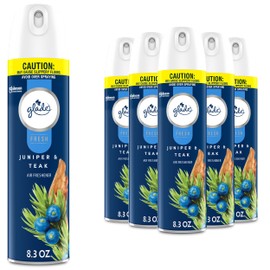 Glade Air Freshener Room Spray, Juniper & Teak, Fresh Collection, 8.3 oz, 6 Count