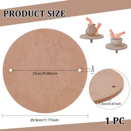 BENECREAT 11.8inch Diameter Pottery Wheel Bats, Pre Drilled Round Clay Throwing Bats for Potters Clay Artists Spinning Clay,Making Ceramics, 12mm Thick