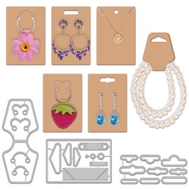 GLOBLELAND Earring Display Cards Cutting Dies Metal Jewelry Card Die Cuts Embossing Stencils Template for Paper Card Making Decoration DIY Scrapbooking Album Craft Decor