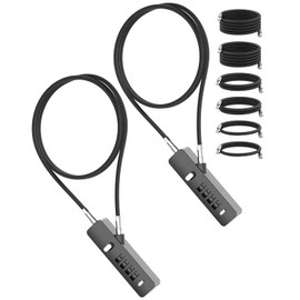 BiceNoning Combination Lock, 4-Digit Steel Cable Locks with Code, Locks for Lockers with 3 Lengths Cables for Bikes, File Cabinets, Wardrobes, Small Fences, Refrigerator Door (Gray-2pcs)