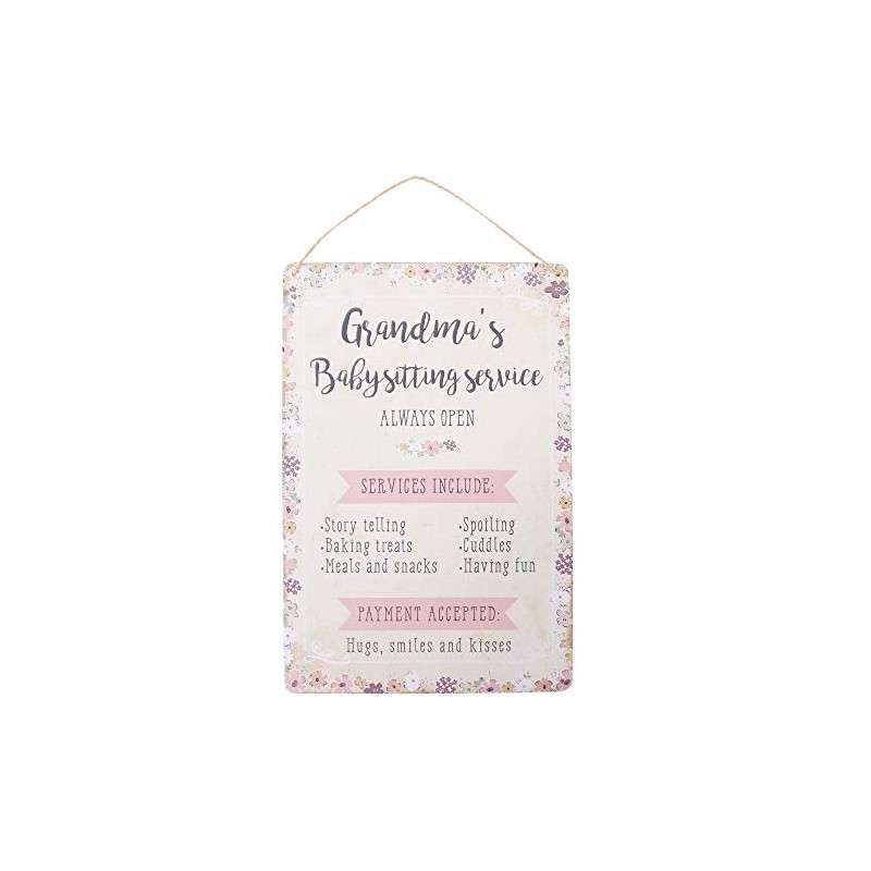 Jones Home and Gift Wall Plaques Grandma's Babysitting Service Hanging