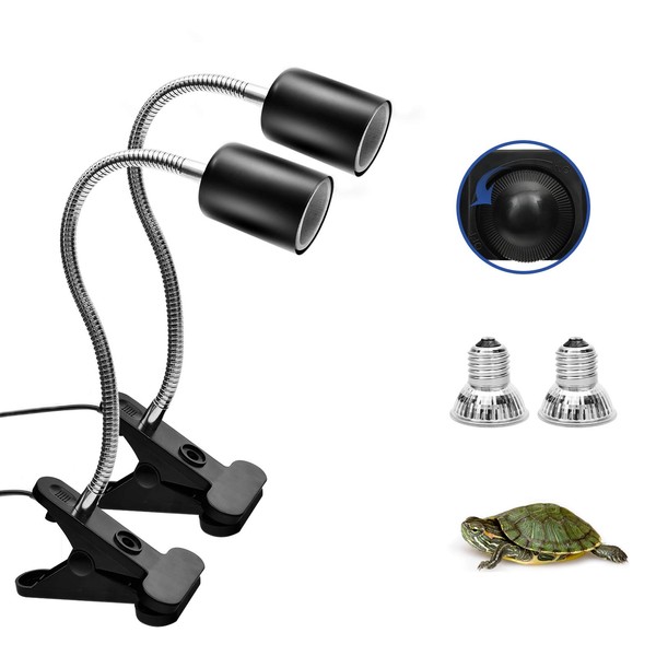 Reptile Heat Lamp, Basking Spot Lamp, 2 Pack UVA +