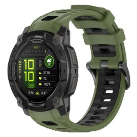 HAYONLIY Sport Band Compatible for Garmin Instinct 3 45mm/Instinct 3 50mm, 22mm/26mm Soft Silicone Waterproof Adjustable Strap for Garmin Instinct 3 SOLAR/AMOLED for Men Women