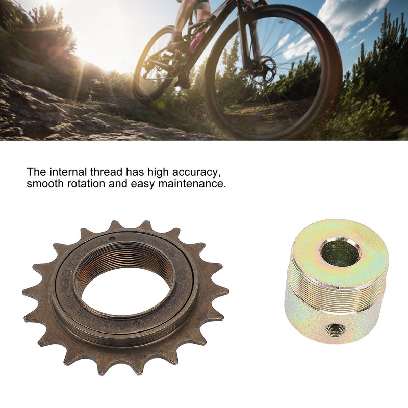 Single Speed Bike Freewheel 18T Threaded Bicycle Freewheel with 13mm