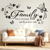 SHUCHING Family Quote Wall Stickers Peel and Stick, Removable Butterfly