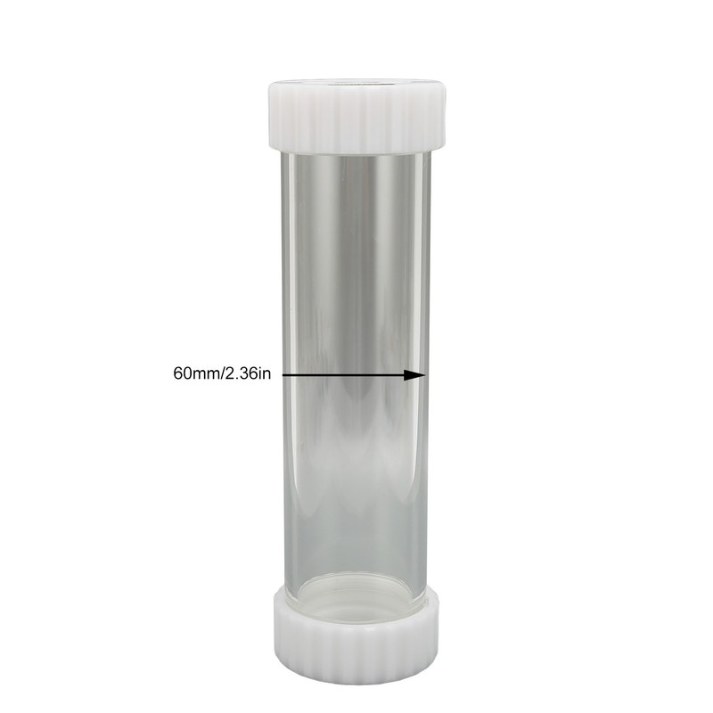 Water Cooling Transparent Cylindrical Tank 60mm Outside Diameter Rapid Cooling
