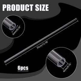 PH PandaHall 35 cm Acrylic Tube Rigid Pipes 6 mm OD 4 mm ID Clear Rigid Round Tube Transparent DIY Acrylic Tube for Advertising Lighting Water Cooling System, 6 Pieces