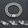 Custom Cuban Link Initial Bracelet for Men Womens Gold Silver