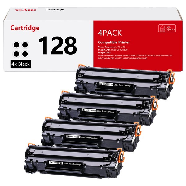 128 Black Toner Cartridge High Yield Replacement for CRG128 128