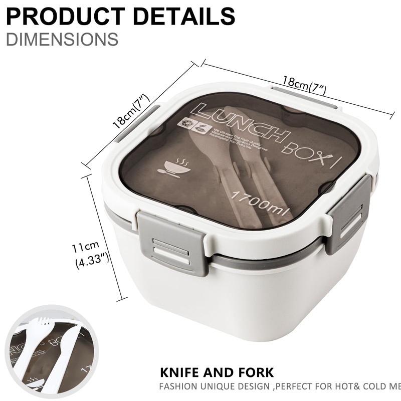 Greentainer Lunch Box Leak-Proof Bento Box with 1 Fork, Salad