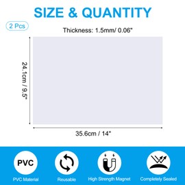 PATIKIL 14"x9.5" Magnetic Vent Cover, 2 Pack Floor Wall Air Registers Cover High Strength Magnetic Vent Blocker for Home RV HVAC Fireplace Furnace, White