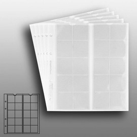 5 Numismatic Prophila Coin Sleeves, 20 Compartments up to 34 mm Diameter, e.g. for 2 Euro, 5 Euro, 10 Euro Commemorative Coins