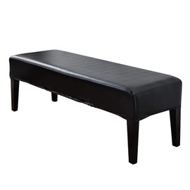 Tookie PU Leather Soft Stretch Dining Bench Cover, Waterproof Elastic Removable Seat Cushion Slipcover for Kitchen Dining Bench Seat Protector (Black)