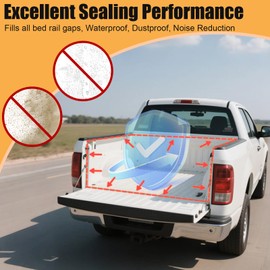 Nayotaa Tonneau Cover Seal Strip - 16.4Ft Truck Tailgate Seal Kit, Adhesive Rubber Weather Stripping for Pickups Tailgate, Camper Shell, Tonneau Cover, Truck Topper ＆ Cap