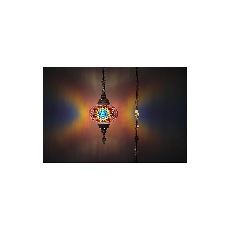 Asylove Turkish Mosaic Ceiling Lamps, Moroccan Pendant Lighting, Handmade Mosaic