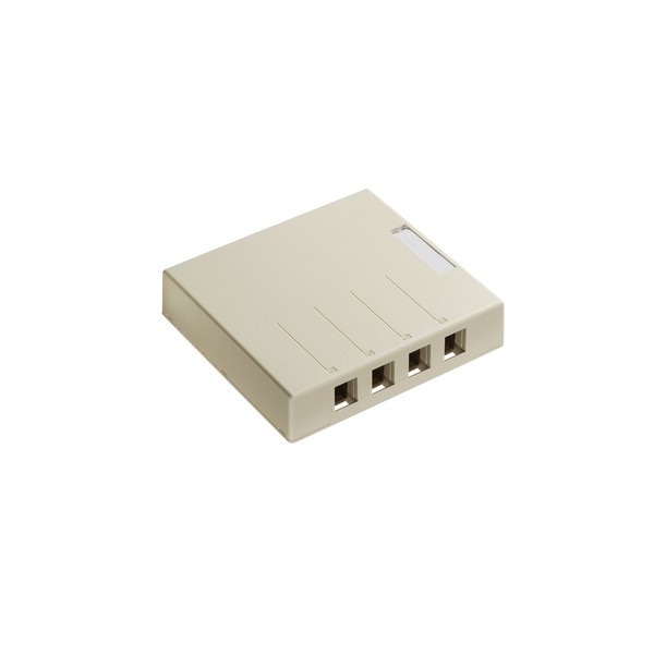 Leviton 4S089-4IP 4-Port QuickPort Surface Mount Box, for Shielded Connectors,