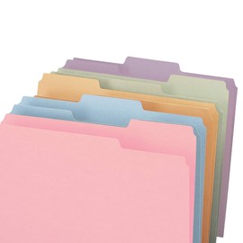 Smead File Folder, 1/3-Cut Tab, Letter Size, Assorted Pastel Colors, 100 per Box (11953)