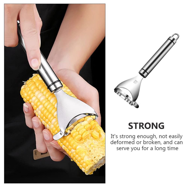 Kichvoe Stainless Steel Corn Peeler Ergonomic Handle Portable Corn Remover