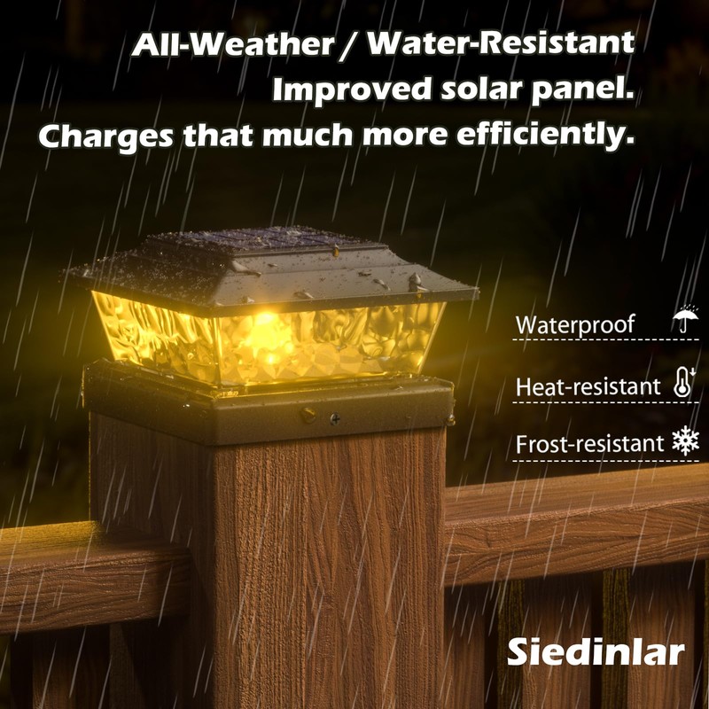 SIEDiNLAR Solar Post Lights Outdoor 12 LEDs 4 Modes Post