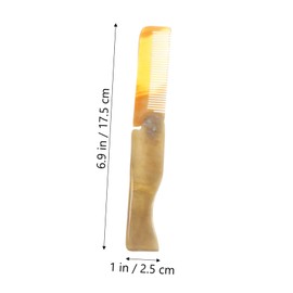 Baluue 2pcs Foldable Ox Horn Comb Portable Hair Comb Hair Combs for Women All Hair Comb Tooth Hair Comb Horn Hair Comb Hair Accesories Wet Hair Comb Foldable Comb Natural Horn Comb Pocket