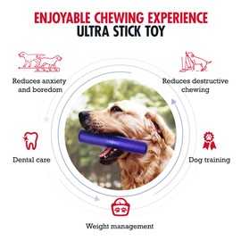 Tuff Pupper SuperChewy Tough Chew Stick Fetch Toy Strong Natural Rubber | Smear Treats Inside to Excite Dogs | Ultra Durable Chewing Toy for Aggressive Chewers | for All Breeds