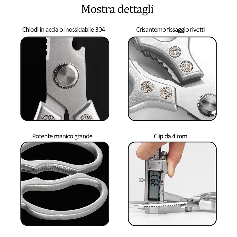 Kitchen scissors, household scissors, stainless steel, all-purpose scissors, heavy sharp