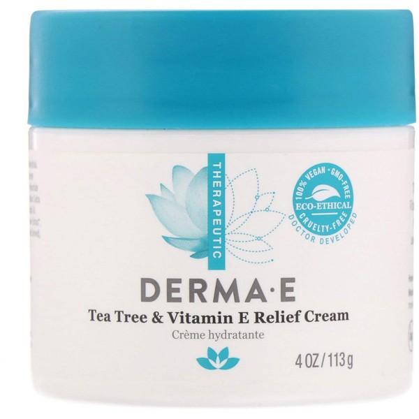 Derma E Tea Tree and Vitamin E Relief Cream, Pack of 2